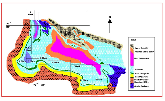 Geological Map Of Jhamarkotra Rock Phosphate Deposit